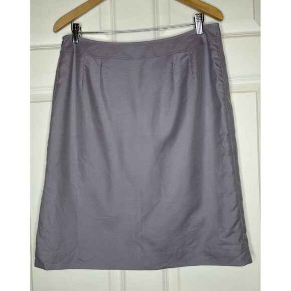 Talbots Pencil Skirt Size 14 Cotton & Silk Blend Career Casual Lavender Lined - Picture 4 of 9